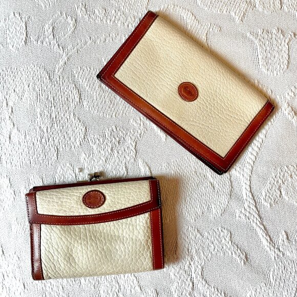 Dooney & Bourke Handbags - Dooney and Bourke All Weather Leather Bone matching Wallet and Checkbook
